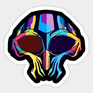 Hand Skull Mask Sticker